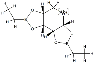 1-O,2-O:3-O,4-O-ビス(エチルボランジイル)-α-D-リボピラノース 化学構造式