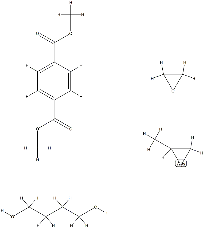 1,4-Benzenedicarboxylic acid, dimethyl ester, polymer with 1,4-butanediol, methyloxirane and oxirane Struktur