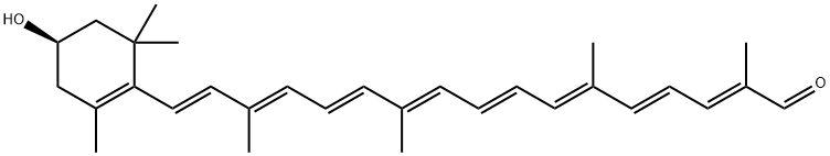 (3R)-3-ヒドロキシ-8'-アポ-β,ψ-カロテン-8'-アール 化学構造式