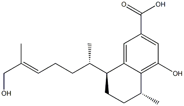 (5R)-5,6,7,8-Tetrahydro-4-hydroxy-8β-[(1S,4E)-6-hydroxy-1,5-dimethyl-4-hexenyl]-5α-methyl-2-naphthalenecarboxylic acid Struktur