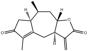 (3aR)-3aα,7,7aα,8,9,9aβ-Hexahydro-5,8β-dimethyl-3-methyleneazuleno[6,5-b]furan-2,6(3H,4H)-dione, 65017-97-2, 结构式