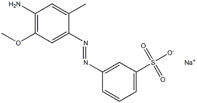 Benzenesulfonic acid, 3-(2-(4-amino-5-methoxy-2-methylphenyl)diazenyl)-, sodium salt (1:1) Structure