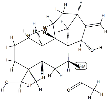 (4S,15S)-Kaur-16-ene-7β,15,19-triol 7-acetate Structure