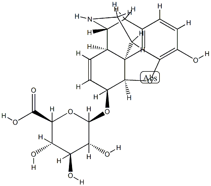 6α-(β-D-グルコピラヌロノシルオキシ)-4,5α-エポキシ-7,8-ジデヒドロモルフィナン-3-オール 化学構造式