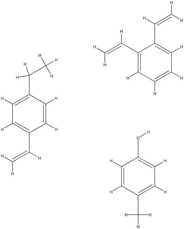 4-甲基苯酚与二乙烯苯和1-乙烯基-4-乙苯的聚合物,65104-04-3,结构式