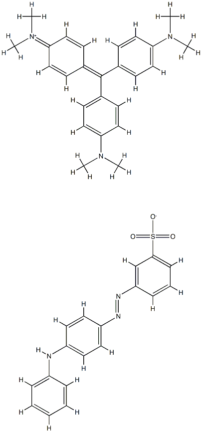 [4-[p,p'-bis(dimethylamino)benzhydrylidene]cyclohexa-2,5-dien-1-ylidene]dimethylammonium m-[[p-anilinophenyl]azo]benzenesulphonate Structure