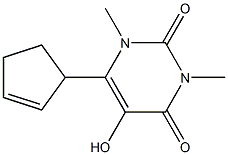 2,4(1H,3H)-Pyrimidinedione,6-(2-cyclopenten-1-yl)-5-hydroxy-1,3-dimethyl-(9CI) Struktur
