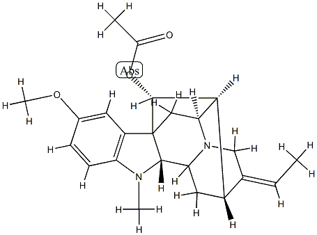 (17R,19E)-19,20-ジデヒドロ-10-メトキシアジュマラン-17-オールアセタート 化学構造式