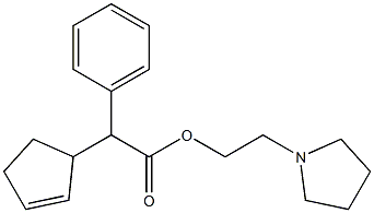 α-(2-Cyclopenten-1-yl)benzeneacetic acid 2-(1-pyrrolidinyl)ethyl ester 结构式