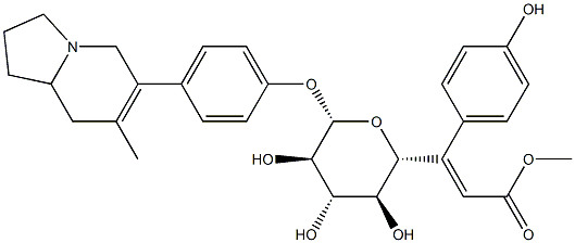 4-(1,2,3,5,8,8a-Hexahydro-7-methylindolizin-6-yl)phenyl β-D-glucopyranoside 6-[3-(4-hydroxyphenyl)propenoate] Struktur