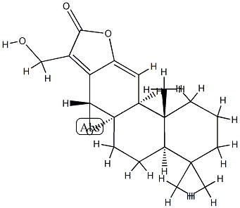 (5β,9β,10α)-17-ヒドロキシ-8β,14β:12,16-ジエポキシアビエタ-11,13(15)-ジエン-16-オン 化学構造式