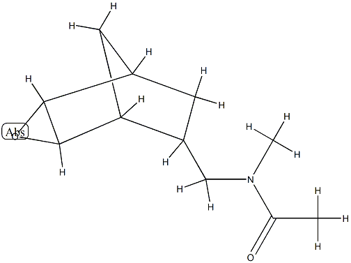 Acetamide, N-methyl-N-(3-oxatricyclo[3.2.1.02,4]oct-6-ylmethyl)-, (1-alpha-,2-ba-,4-ba-,5-alpha-,6-alpha-)- (9CI) Struktur