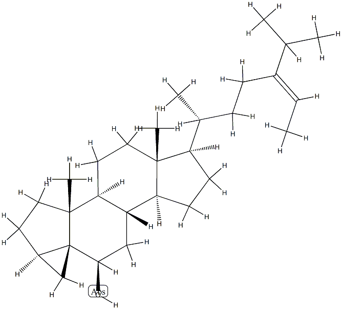 (24E)-3α,5-Cyclo-5α-stigmast-24(28)-en-6β-ol Struktur