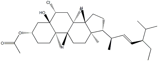(22E,24R)-3β-Acetyloxy-6β-chloro-5α-stigmast-22-en-5-ol Struktur