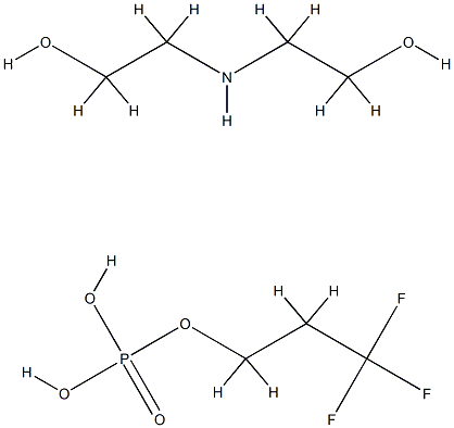 Ethanol, 2,2-iminobis-, compd. with .alpha.-fluoro-.omega.-2-(phosphonooxy)ethylpoly(difluoromethylene) (1:1) Struktur