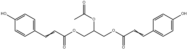 Bis[3-(4-hydroxyphenyl)propenoic acid]2-acetoxy-1,3-propanediyl ester Struktur