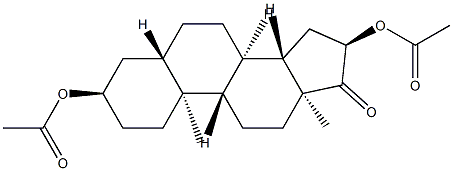 3α,16α-ビス(アセチルオキシ)-5α-アンドロスタン-17-オン 化学構造式