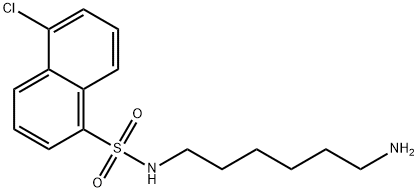 N-(6-アミノヘキシル)-5-クロロ-1-ナフタレンスルホンアミド 化学構造式