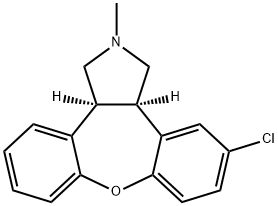 rel-5-クロロ-2,3,3aα*,12bα*-テトラヒドロ-2-メチル-1H-ジベンゾ[2,3:6,7]オキセピノ[4,5-c]ピロール 化学構造式