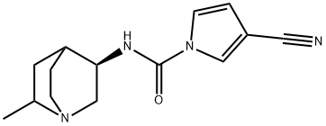 1H-Pyrrole-1-carboxamide,3-cyano-N-[(3R)-6-methyl-1-azabicyclo[2.2.2]oct-3- Struktur