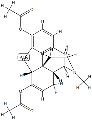 6,7-Didehydro-4,5α-epoxy-17-methylmorphinan-3,6-diol diacetate Structure