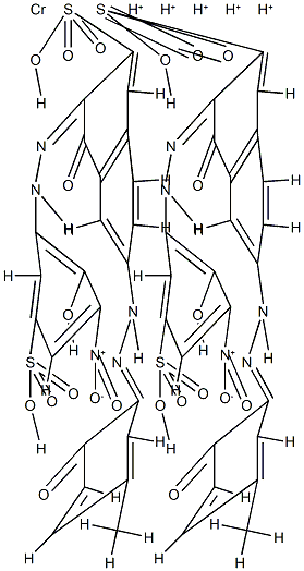 bis[4-hydroxy-6-[(2-hydroxy-5-methylphenyl)azo]-3-[(2-hydroxy-3-nitro-5-sulphophenyl)azo]naphthalene-2-sulphonato(4-)]chromate(5-) Structure