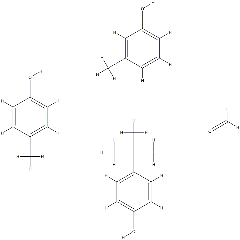 Formaldehyde, polymer with 4-(1,1-dimethylethyl)phenol, 3-methylphenol and 4-methylphenol,65733-81-5,结构式