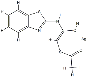 [S-[2-(benzothiazol-2-ylamino)-2-oxoethyl] thioacetato]silver Struktur