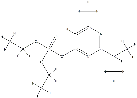 diethoxy-(6-methyl-2-propan-2-yl-pyrimidin-4-yl)oxy-sulfanylidene-phosphorane Structure