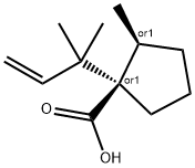 Cyclopentanecarboxylic acid, 1-(1,1-dimethyl-2-propenyl)-2-methyl-, (1R,2S)-rel- (9CI) Structure