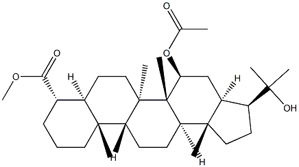 (4S)-15α-Acetoxy-22-hydroxy-A'-neo-5α-gammaceran-24-oic acid Struktur