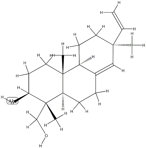 (1R)-7β-エテニル-1,2,3,4,4a,4bα,5,6,7,9,10,10aα-ドデカヒドロ-2β-ヒドロキシ-1,4aβ,7-トリメチル-1α-フェナントレンメタノール 化学構造式
