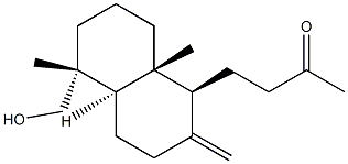4-[(1S,4aα)-デカヒドロ-5α-ヒドロキシメチル-5β,8aβ-ジメチル-2-メチレンナフタレン-1β-イル]-2-ブタノン 化学構造式