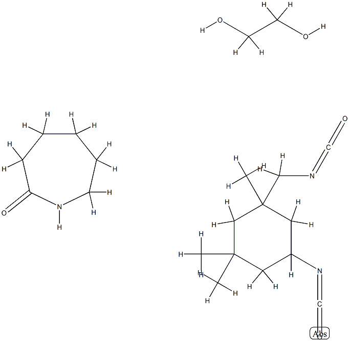 2H-Azepin-2-one, hexahydro-, polymer with 1,2-ethanediol and 5-isocyanato-1-(isocyanatomethyl) -1,3,3-trimethylcyclohexane 结构式