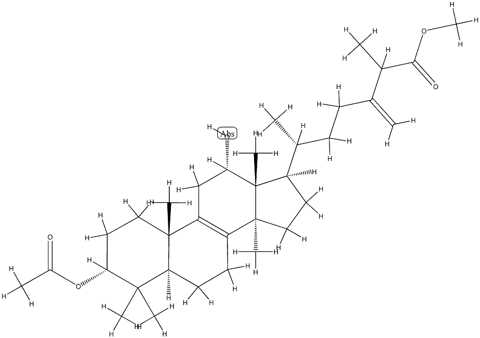 3α-Acetyloxy-12α-hydroxy-24-methylenelanost-8-en-26-oic acid methyl ester Structure