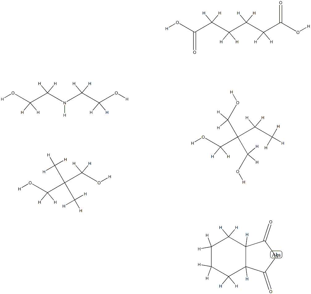 Hexanedioic acid, polymer with 2,2-dimethyl-1,3-propanediol, 2-ethyl-2-(hydroxymethyl)-1,3-propanediol, hexahydro-1,3-isobenzofurandione and 2,2-iminobisethanol Struktur