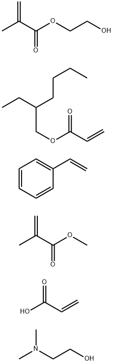 2-Propenoic acid, 2-methyl-, 2-hydroxyethyl ester, polymer with ethenylbenzene, 2-ethylhexyl 2-propenoate, methyl 2-methyl-2-propenoate and 2-propenoic acid, compd. with 2-(dimethylamino)ethanol Struktur