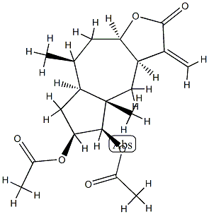 (3aR,7aα,9aα)-Dodecahydro-5β,6β-diacetoxy-4aβ,8β-dimethyl-3-methyleneazuleno[6,5-b]furan-2-one Structure