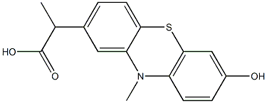 7-ヒドロキシ-10,α-ジメチル-10H-フェノチアジン-2-酢酸 化学構造式