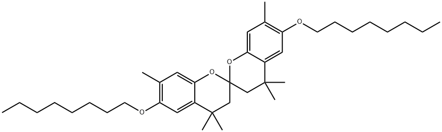 3,3',4,4'-テトラヒドロ-4,4,4',4',7,7'-ヘキサメチル-6,6'-ビス(オクチルオキシ)-2,2'-スピロビ[2H-1-ベンゾピラン] 化学構造式