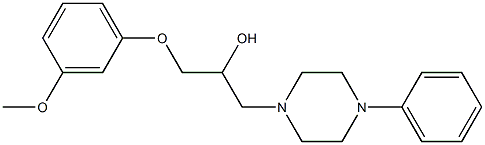 α-[(3-メトキシフェノキシ)メチル]-4-フェニル-1-ピペラジンエタノール 化学構造式