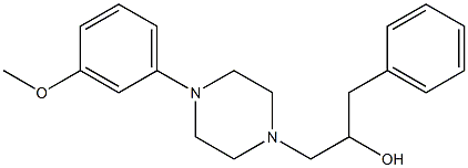 α-ベンジル-4-(3-メトキシフェニル)-1-ピペラジンエタノール 化学構造式