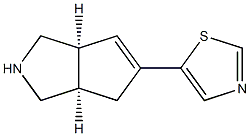 Cyclopenta[c]pyrrole, 1,2,3,3a,4,6a-hexahydro-5-(5-thiazolyl)-, (3aR,6aS)-rel- (9CI) 化学構造式