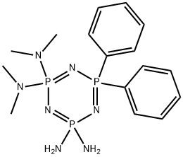N2,N2,N2,N2-tetramethyl-6,6-diphenyl-1,3,5-triaza-2$l^{5},4$l^{5},6$l^ {5}-triphosphacyclohexa-1,3,5-triene-2,2,4,4-tetramine Struktur