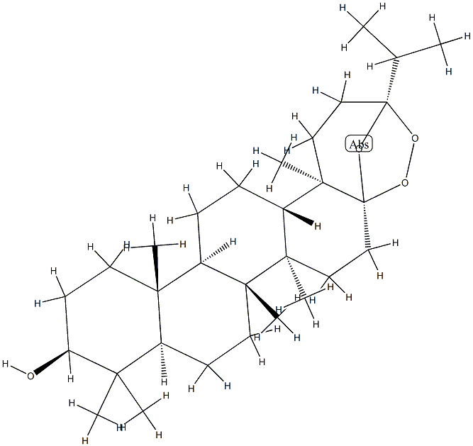 3α,5-エピジオキシ-3-イソプロピル-23,24-ジノル-4-オキサガンマセラン-21α-オール 化学構造式