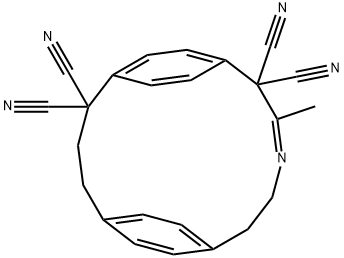 12-Methyl-11-azatricyclo[12.2.2.25,8]icosa-5,7,11,14,16(1),17,19-heptene-2,2,13,13-tetracarbonitrile Struktur