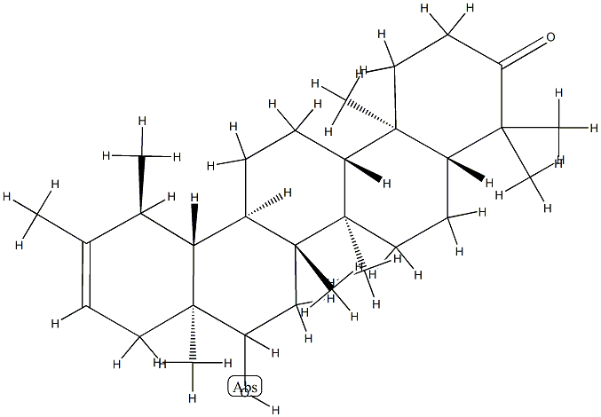 (18α,19α)-16-Hydroxyurs-20-en-3-one Struktur