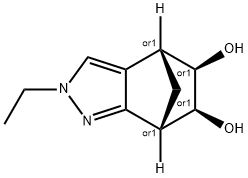 4,7-Methano-2H-indazole-5,6-diol,2-ethyl-4,5,6,7-tetrahydro-,(4R,5R,6S,7S)-rel-(9CI) Struktur