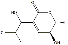 2H-Pyran-2-one, 3-(2-chloro-1-hydroxypropyl)-5,6-dihydro-5-hydroxy-6-methyl-, (5R,6S)-rel-(+)- (9CI) 化学構造式