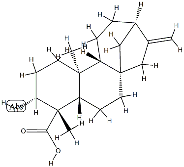 ent-3β-ヒドロキシカウラン-16-エン-19-酸 化学構造式